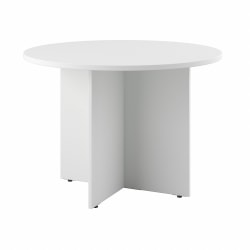 Bush Business Furniture 42" Round Conference Table, White, Standard Delivery