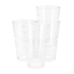Gibson Home 4-Piece Swirl Glass Tumbler Set, 16 Oz