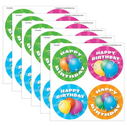 Teacher Created Resources Wear 'Em Badges, Birthday, 32 Per Pack, Set Of 6 Packs