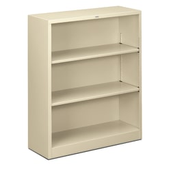 HON® Brigade® Steel Modular Shelving Bookcase, 3 Shelves, 41"H x 34-1/2"W x 12-5/8"D, Putty
