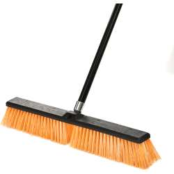 Alpine 24" Rough-Surface Push Brooms, Yellow, Pack Of 3 Brooms
