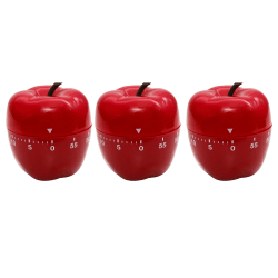 Baumgartens Apple-Shaped Timers, Red, Pack Of 3 Timers