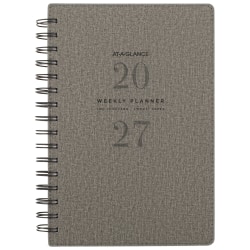 AT-A-GLANCE® Signature Collection 2027 Weekly Monthly Planner, Gray, Small, 5 1/2" x 8 1/2"