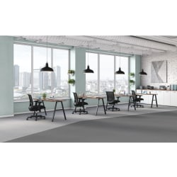 HON® Mod 60"W Table Writing Desk, Sepia Walnut/Black