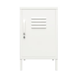 Ameriwood™ Home Mission District Metal Locker End Table, 27-3/16"H x 15"W x 15-3/4"D, White