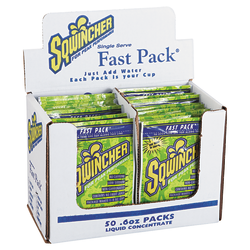 Sqwincher Fast Pack® Electrolyte Replenishment Concentrate, Lemon Lime, 0.6 Oz, Case of 200