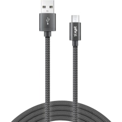 XYST Charge and Sync USB to Micro USB Braided Cable, 10 Ft. (Black) - 10 ft Micro-USB/USB Data Transfer Cable - XYSM10204B