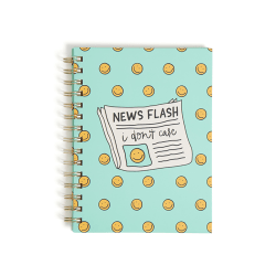 U Brands® Spiral Journal, 6" x 8", News Flash Design, Total Qty 1