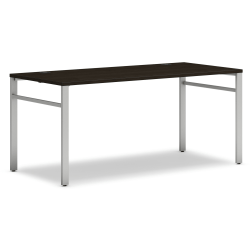 HON® Mod Table Desk With U-Legs, 29"H x 66"W x 30"D, Silver/Java Oak