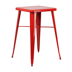 Flash Furniture Commercial Grade 23.75" Square Metal Indoor-Outdoor Bar Height Table, Red
