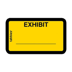 Tabbies Color-coded Legal Exhibit Labels, TAB58090, 1 5/8"W x 1"L, Yellow, Pack Of 252