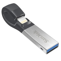 SanDisk® iXpand Mobile Storage USB/Lightning Backup, 32GB, Black, SDIX30C-032G-AN6NN