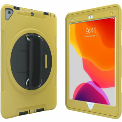 CTA Digital Protective Case with Build in 360° Rotatable Grip Kickstand for iPad 7th/ 8th/ 9th Gen 10.2, iPad Air 3, iPad Pro 10.5, Yellow - Impact Resistant, Drop Resistant - Silicone Body - Hand Strap - 10.3" Height x 7.3" Width x 0.8" Depth - 1 Pack