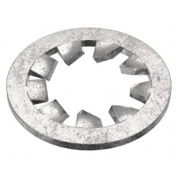 Midwest Fasteners Internal Lock Tooth Washers, #6, Silver, Pack Of 50 Washers
