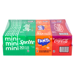 Coca-Cola Mini Cans Soda Variety Pack, 7.5 Oz, Pack Of 30 Cans