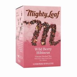 Mighty Leaf® Whole Leaf Tea Pouches, Wild Berry Hibiscus, 1.59 Oz, Box Of 15 Pouches