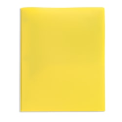 Office Depot® Brand 2-Pocket School-Grade Poly Folder with Prongs, Letter Size, Yellow