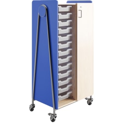 Safco® Whiffle Double-Column Rolling Storage Cart With Wardrobe Bar, 60"H x 30"W x 19-3/4"D, Spectrum Blue