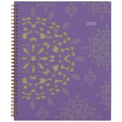 2024 Cambridge® Vienna Weekly/Monthly Planner, 8-1/2" x 11", Purple, January To December 2024 , 122-905