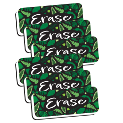 Ashley Productions Magnetic Whiteboard Eraser, Greenery With Erase, 2" x 5", Pack Of 6