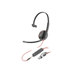 Poly Blackwire 3215 Monaural USB-C Headset + 3.5mm Plug + USB-C/A Adapter (Bulk) - Microsoft Teams Certification - 8X227A6