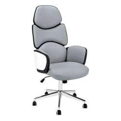 Monarch Specialties Arie Ergonomic Faux Leather High-Back Office Chair, White