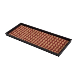 Anji Mountain 3-Pair Rubber Boot Tray, Tan/Red/Black