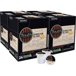 Tully’s Coffee Hawaiian Blend Single-Serve K-Cups®, Carton Of 24 K-Cups, Box Of 4 Cartons