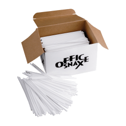 Office Snax Breakroom Stir Sticks, White, Box Of 1,000