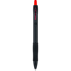 Pilot G2 Edge Gel Pen, Fine Point, 0.7mm, Black Barrel, Red Ink, Single Pen