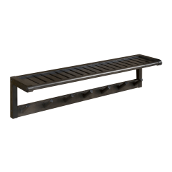 New Ridge Home Goods Abingdon Wall-Mounted Coat Rack, 8"H x 33-1/4"W x 7"D, Espresso
