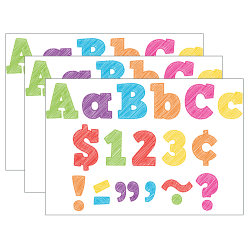 Teacher Created Resources Letters Combo Pack, 4", Scribble Bold Block, 230 Characters Per Pack, Set Of 3 Packs