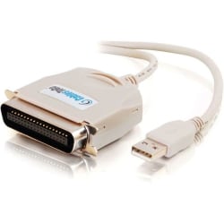 C2G 6ft USB to C36 Parallel Printer Adapter Cable - Parallel adapter - USB - IEEE 1284 - beige