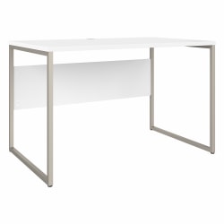 Bush® Business Furniture Hybrid 48"W x 30"D Computer Table Desk With Metal Legs, White, Standard Delivery