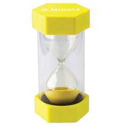 Teacher Created Resources 3-Minute Sand Timer, 6-3/8" x 3-1/4", Yellow