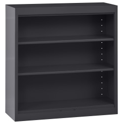Sandusky 3-Shelf Welded Steel Bookcase, 36"H x 36"W x 12"D, Black