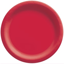 Amscan Round Paper Plates, 8-1/2", Apple Red, Pack Of 150 Plates