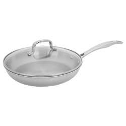 Henckels Clad H3 Stainless Steel Fry Pan With Lid, 10", Silver