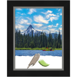 Amanti Art Eva Black Silver Picture Frame, 14" x 17", Matted For 11" x 14"