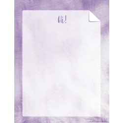 Barker Creek Designer Computer Paper, 8-1/2" x 11", Purple Tie-Dye, Pack Of 50 Sheets