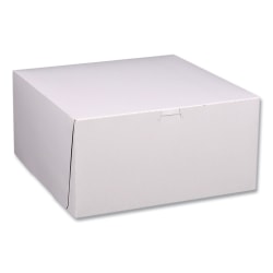 SCT® 1-Piece Non-Window Bakery Boxes, 6"H x 12"W x 12"D, White/Kraft, Bundle Of 50 Boxes