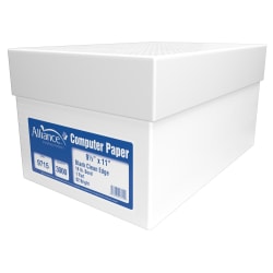 Alliance 1-Part Computer Paper, 9-1/2" x 11", 92+ Brightness, 18 Lb, White, Ream Of 3,000 Sheets