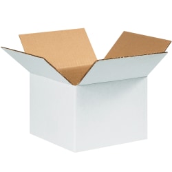 Partners Brand 4" x 6" x 6" Corrugated Boxes, White, Pack Of 25 Boxes
