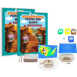 iSprowt STEM Science Class Kits, Fossil Dig, Maps & Erosion, Grades K - 5, Pack Of 20 Kits