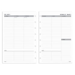 2025 TUL® Weekly Planner Refill Pages, 8-1/2" x 5-1/2", January To December