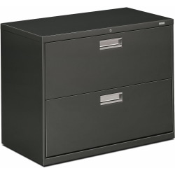 HON® 600 36"W x 18"D Lateral 2-Drawer File Cabinet With Lock, Charcoal