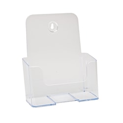 Office Depot® Brand Single Compartment Booklet Size Literature Holder, 7-3/4"H x 6-1/2"W x 3-3/4"D, Clear
