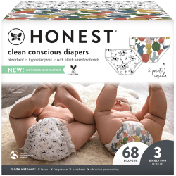 The Honest Company Clean Conscious Diapers, Size 3, Cactus, 68 Diapers Per Box
