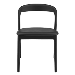 Eurostyle Estelle Faux Leather Side Accent Chair, Black