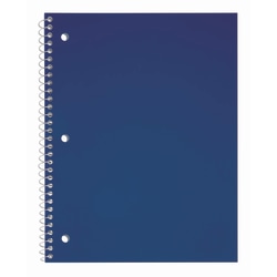 Just Basics® Poly Spiral Notebook, 8" x 10-1/2", 1 Subject, Wide Ruled, 70 Sheets, Blue